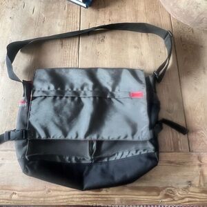 Hugo Boss Gray and Black Messenger Bag